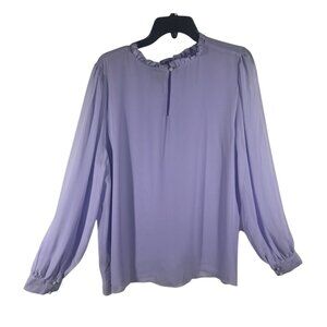 Worthington Long Sleeve Blouse Women's Size XXL Purple Cloud New With Tags